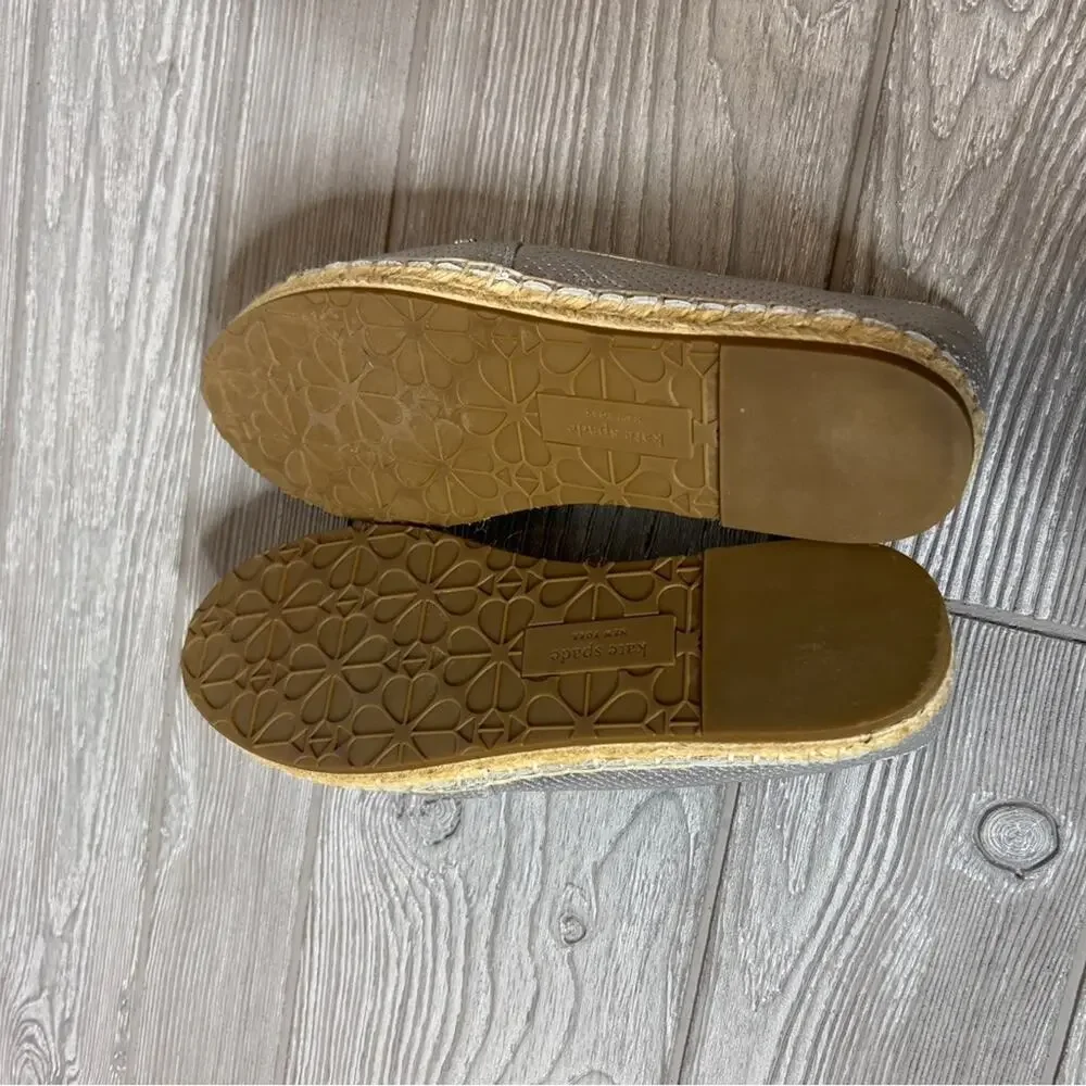 Kate Spade Gianna perforated silver espadrilles sz 7.5